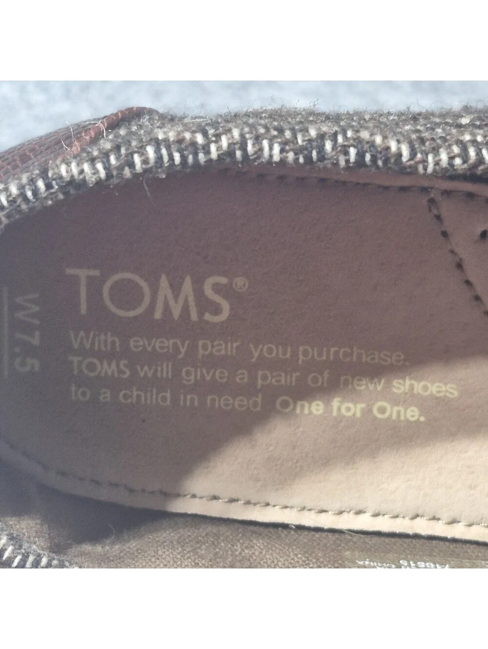 Toms Tweed Shoes Women's Size 7.5 Brown Herringbone